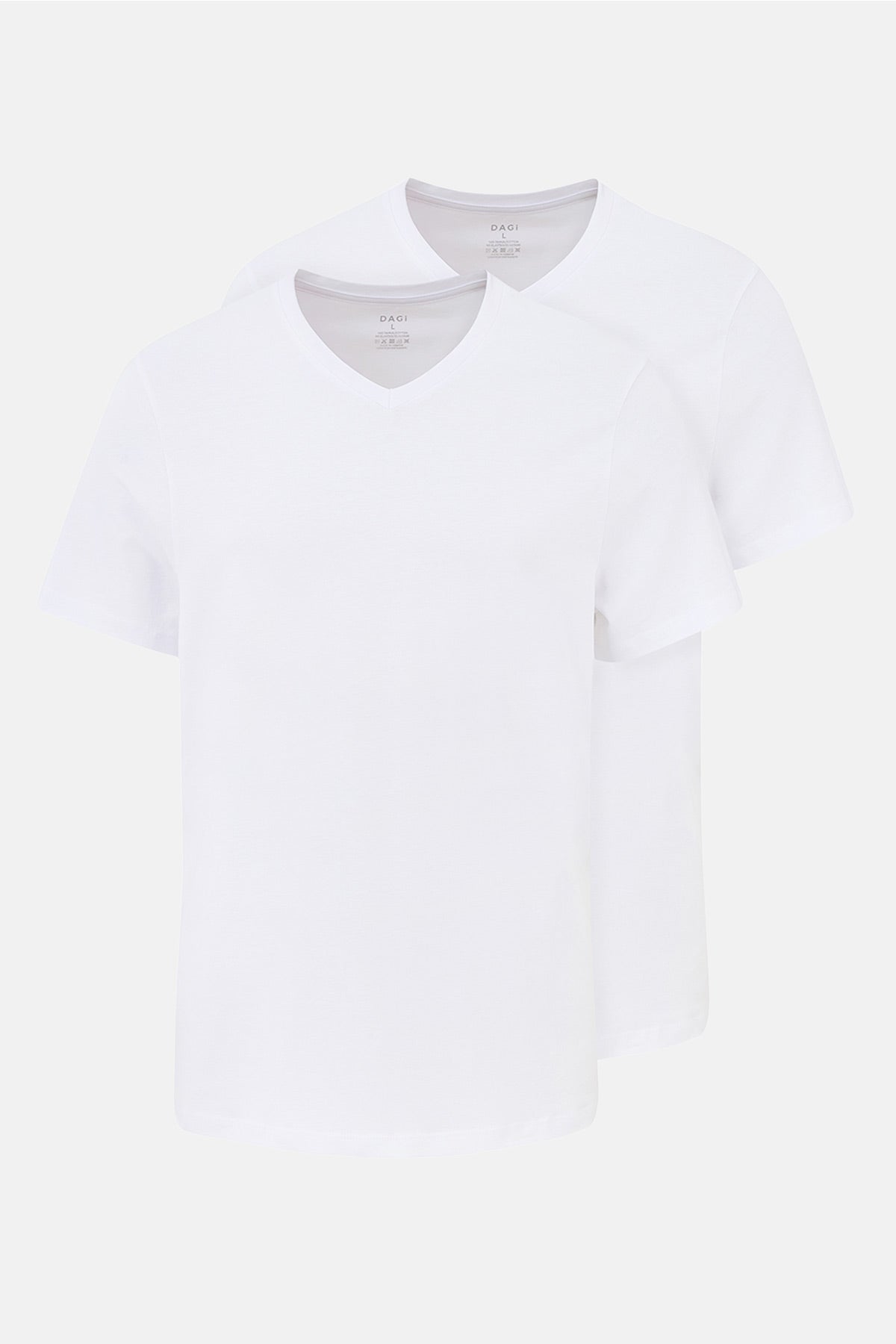Beyaz Compact V Yaka Fanila 2'li T-Shirt