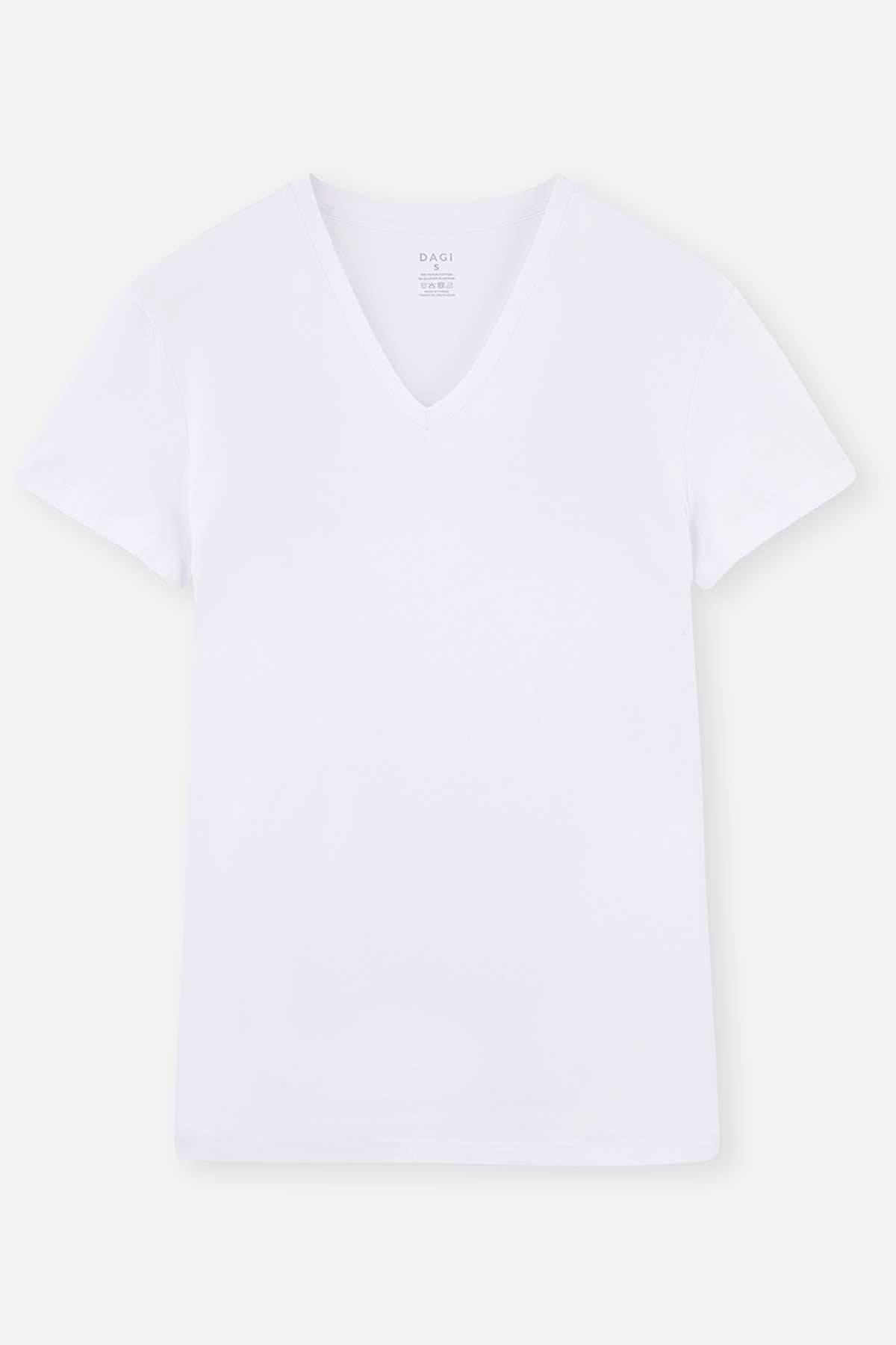 Beyaz Compact V Yaka Fanila 2'li T-Shirt