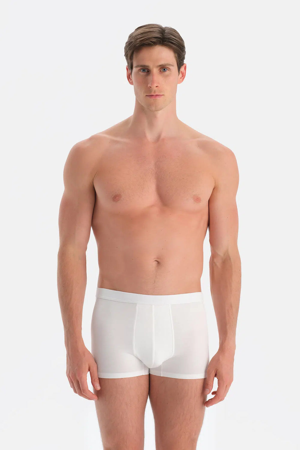 Beyaz Düz Micro Modal Boxer