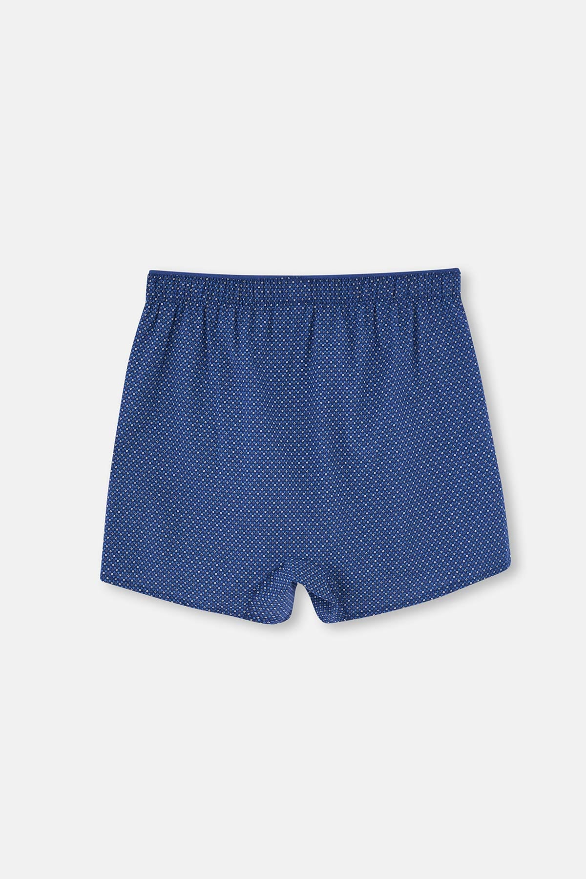 Lacivert Desenli Desenli Poplin Lyc Boxer
