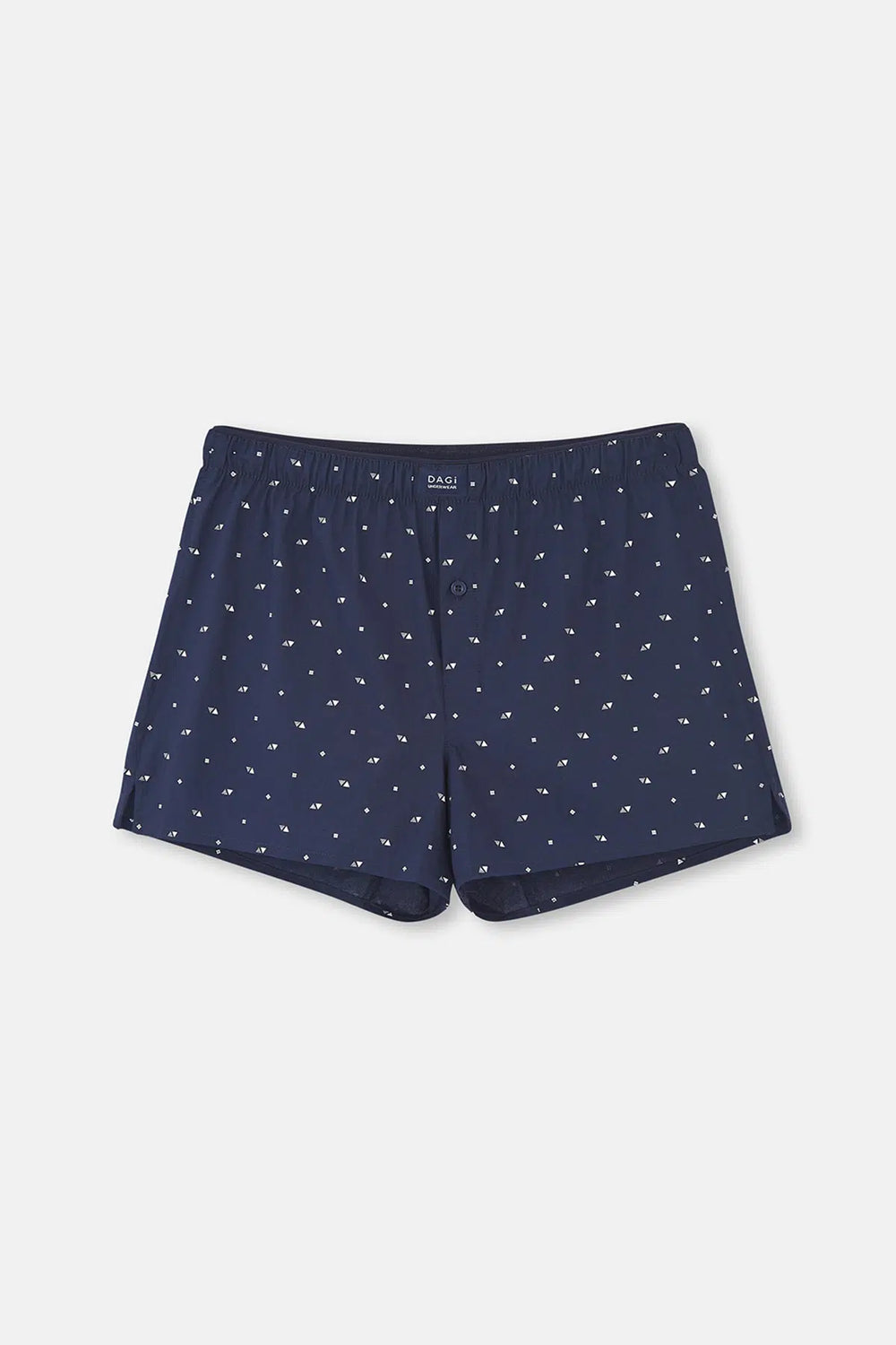 Lacivert Desenli Poplin Lyc Boxer