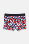 Kırmızı Mavi Compact Geometrik Boxer
