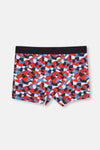Kırmızı Mavi Compact Geometrik Boxer