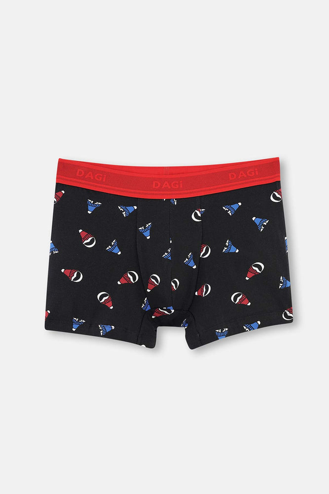 Siyah Kırmızı Compact Şapka Desenli Boxer