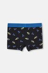 Siyah Saks Compact Şapka Desenli Boxer