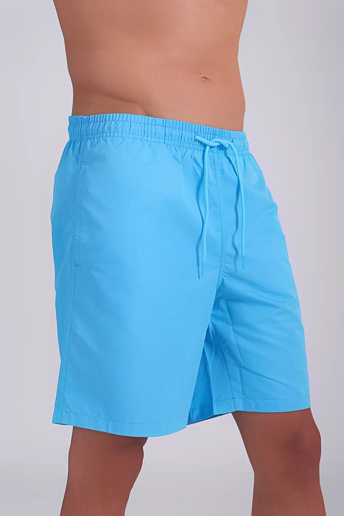 Mavi Micro Orta Düz Erkek Deniz Şortu