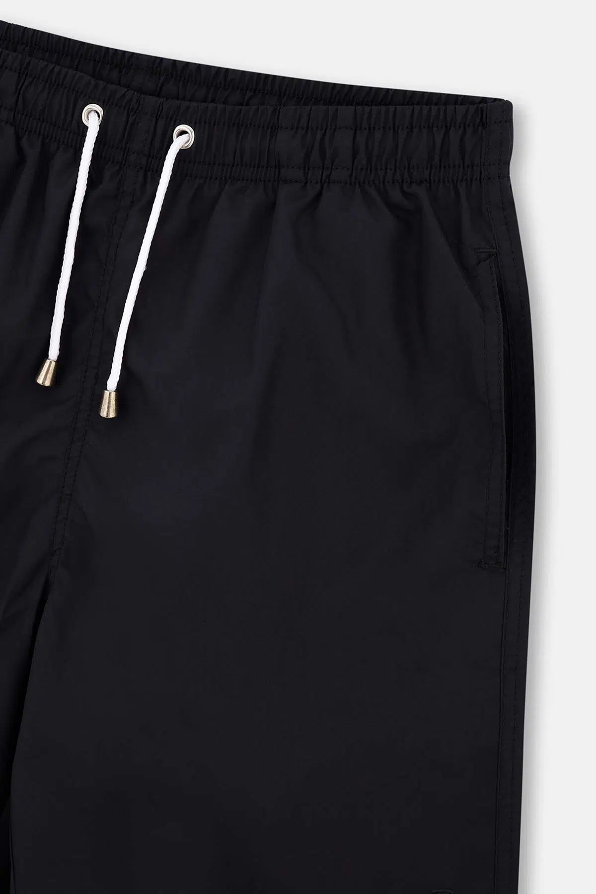 Siyah Micro Orta Düz Erkek Deniz Şortu