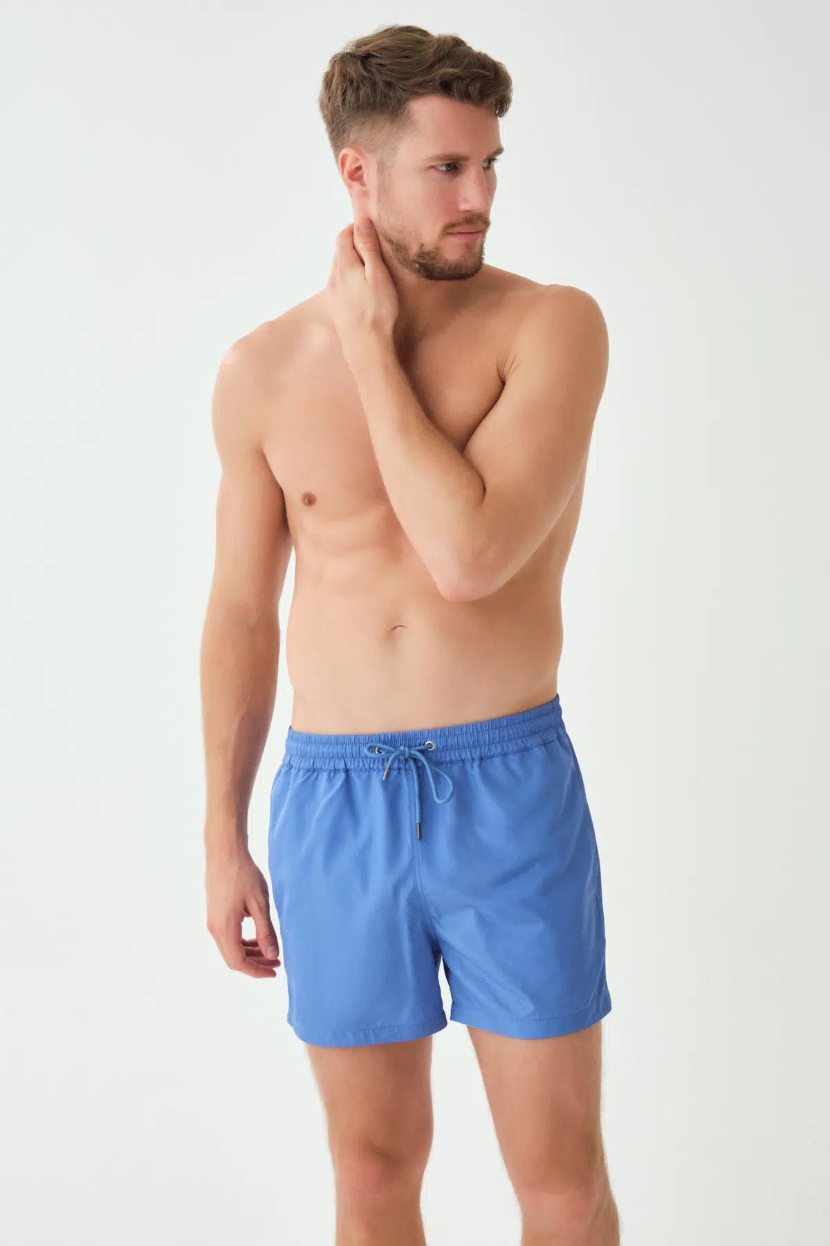 Mavi Micro Kısa Düz Şort