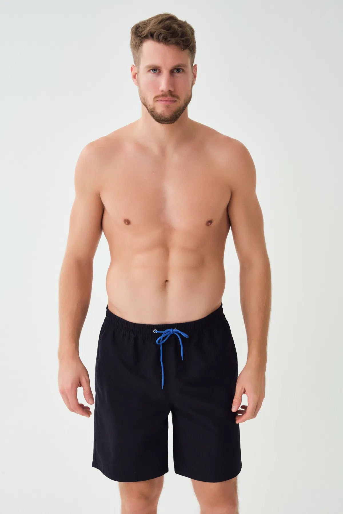 Siyah Micro Orta Düz Şort