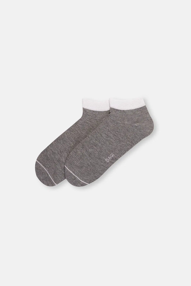 Gri Erkek 2'Li Patik Çorap