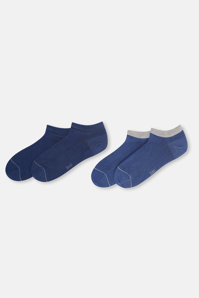 Koyu Indigo Erkek 2'Li Patik Çorap