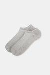 Gri Melanj Erkek Pamuklu Kısa Babet Çorap
