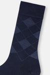 Koyu Mavi Erkek Baklava Desen Bambu Çorap