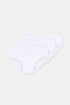 Beyaz 3'lü Penye Kız Çocuk Slip Külot