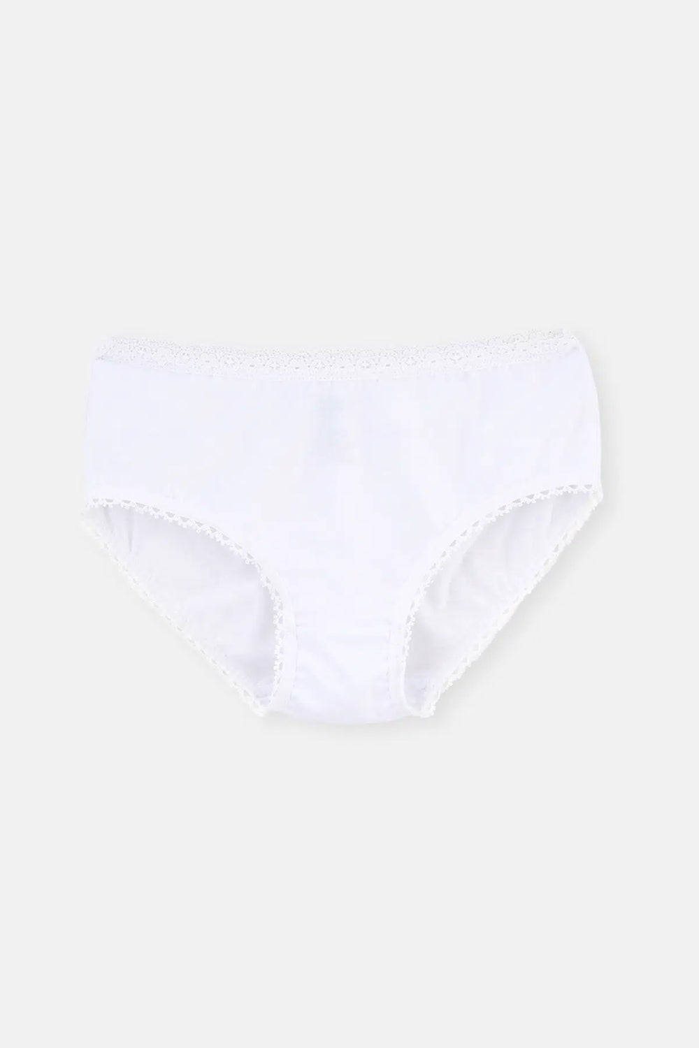 Beyaz 3'lü Penye Kız Çocuk Slip Külot