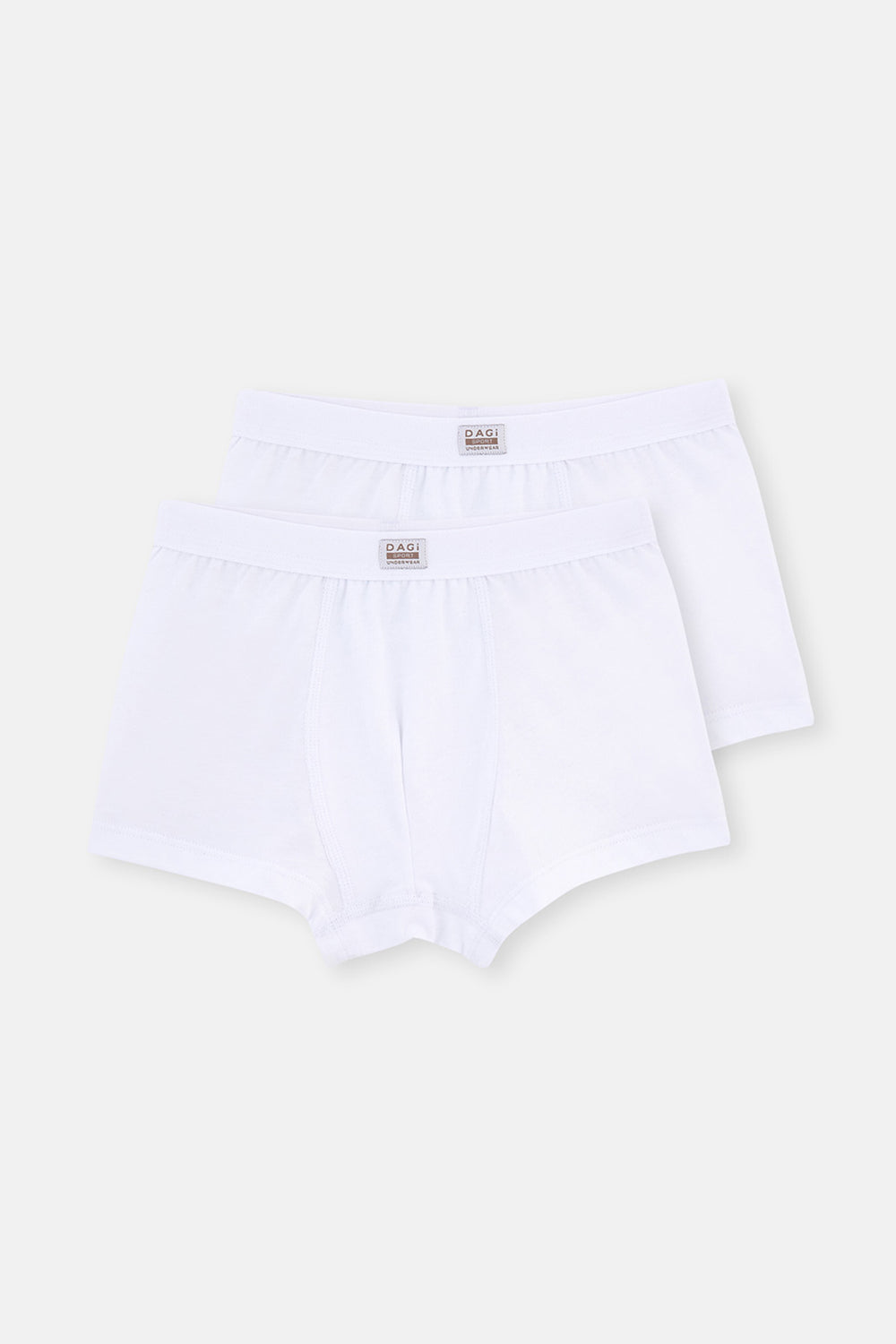 Beyaz Erkek Çocuk Penye 2'li Boxer