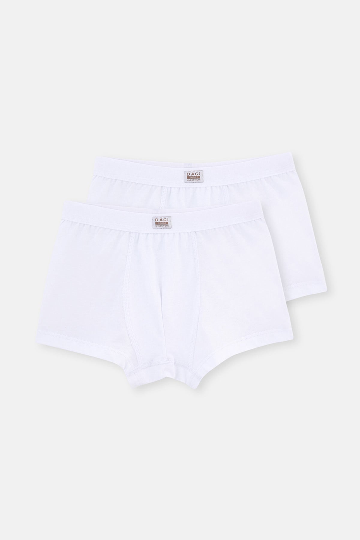 Beyaz Erkek Çocuk Penye 2'li Boxer