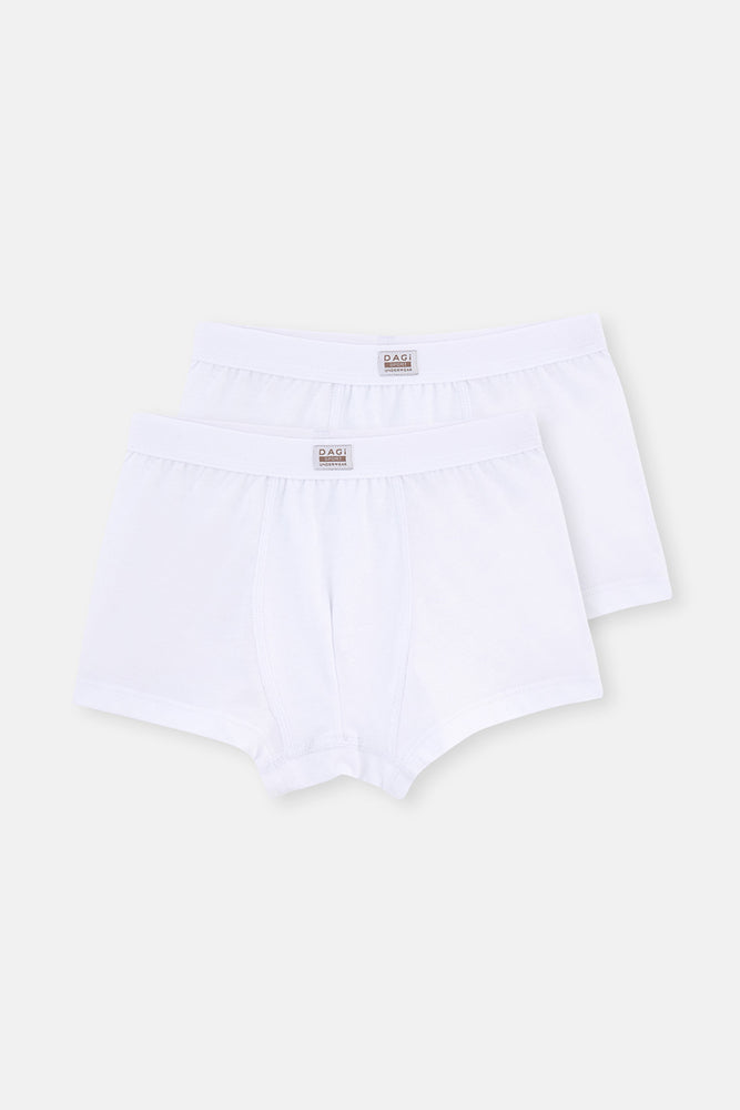 Beyaz Erkek Çocuk Penye 2'li Boxer