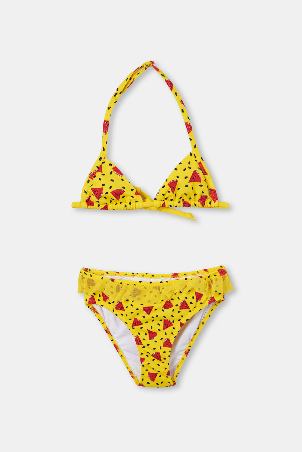 Sarı Kız Çocuk Küçük Üçgen Bikini Takımı
