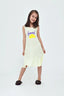 Sarı Kız Çocuk Modal Limon Baskılı Empirime Kolsuz Gecelik