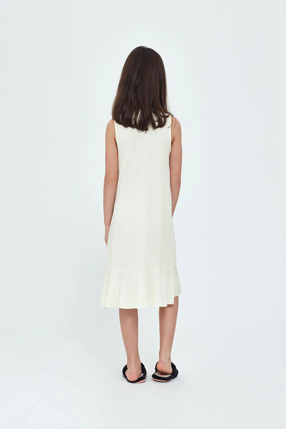 Sarı Kız Çocuk Modal Limon Baskılı Empirime Kolsuz Gecelik