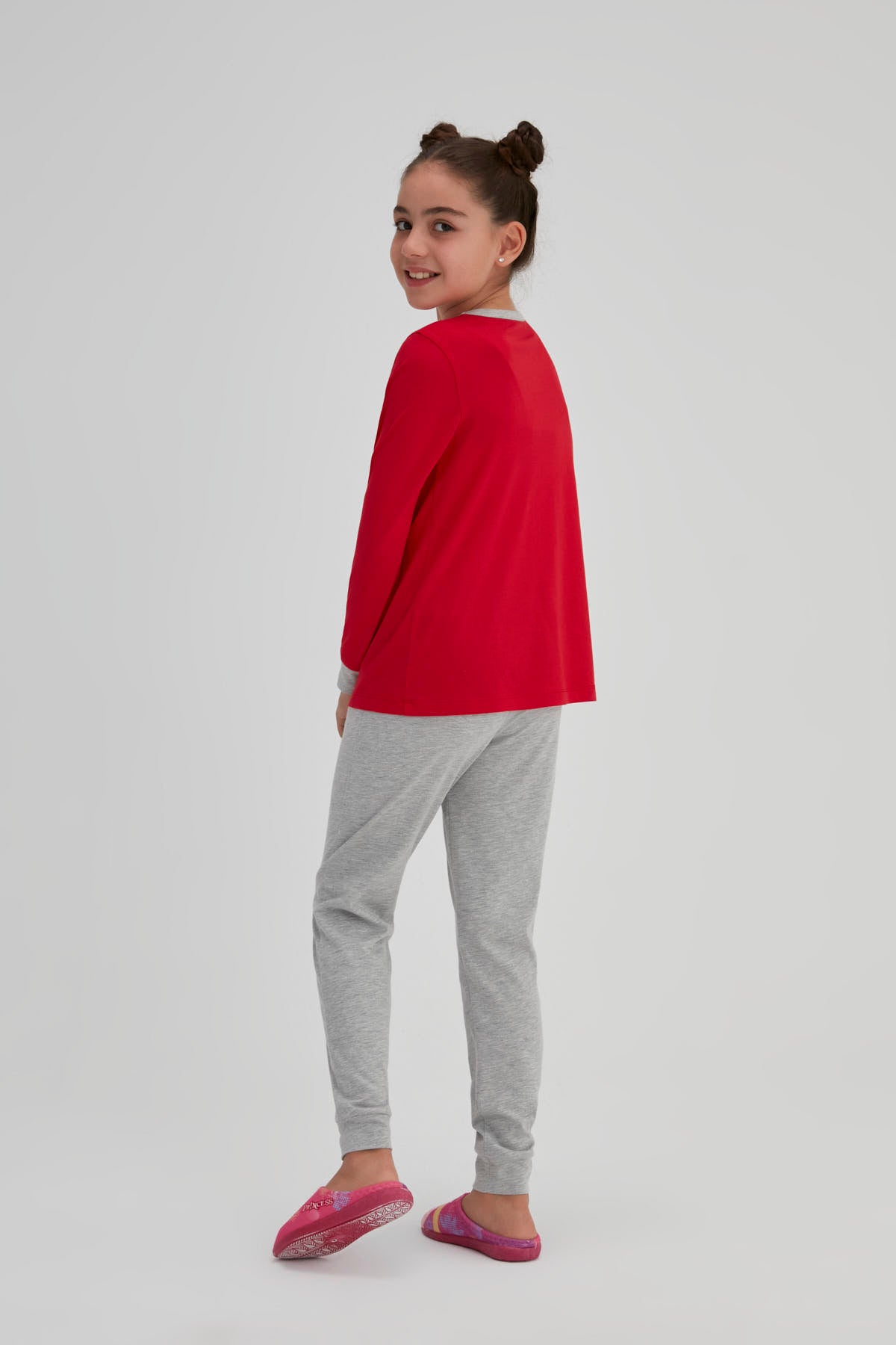 Kırmızı Kız Çocuk Pamuk Tavşan Pijama