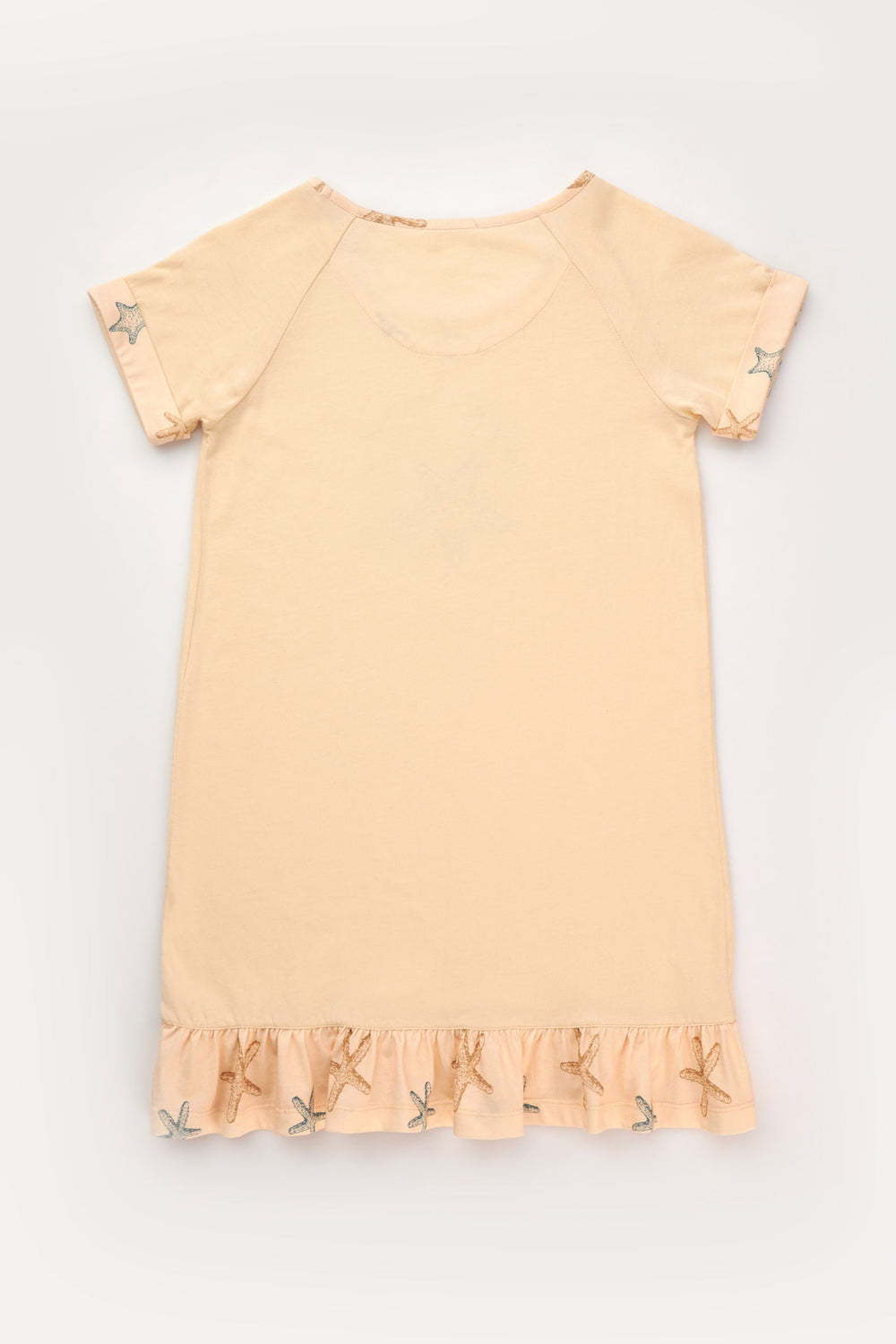 Sarı Kız Çocuk Deniz Yıldızı Eteği Fırfırlı Gecelik