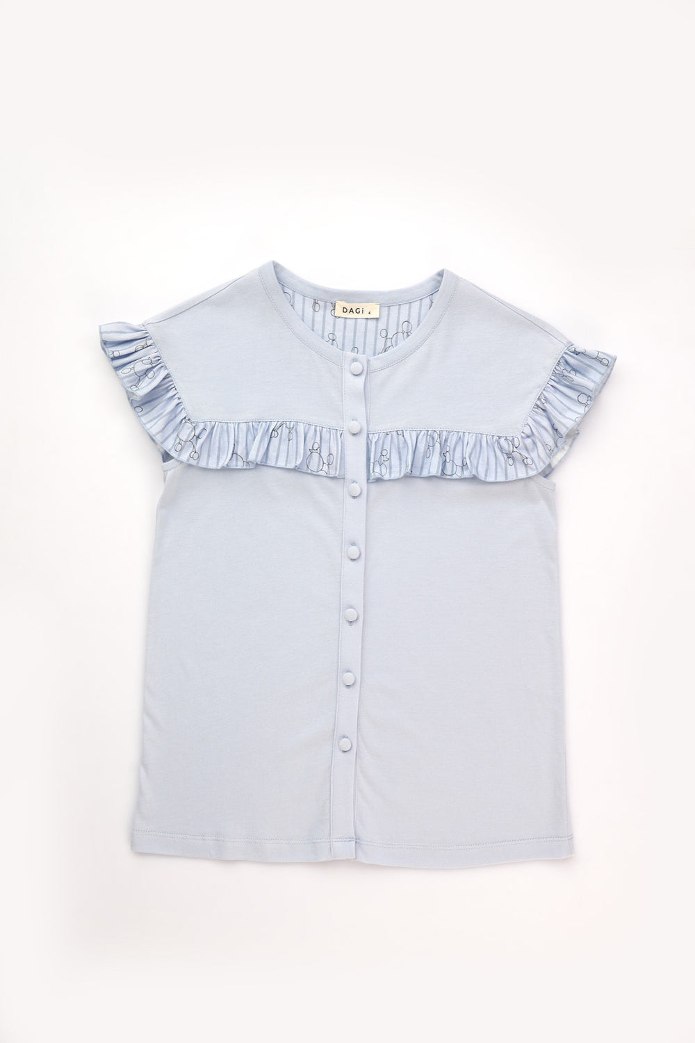 Mavi Kız Çocuk Köpekli Gömlek Şort Takımı