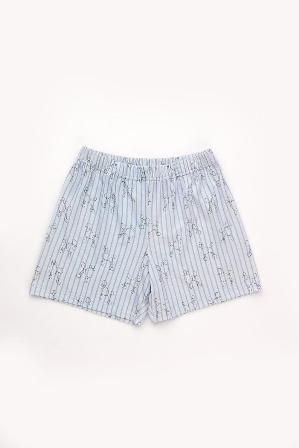 Mavi Kız Çocuk Köpekli Gömlek Şort Takımı