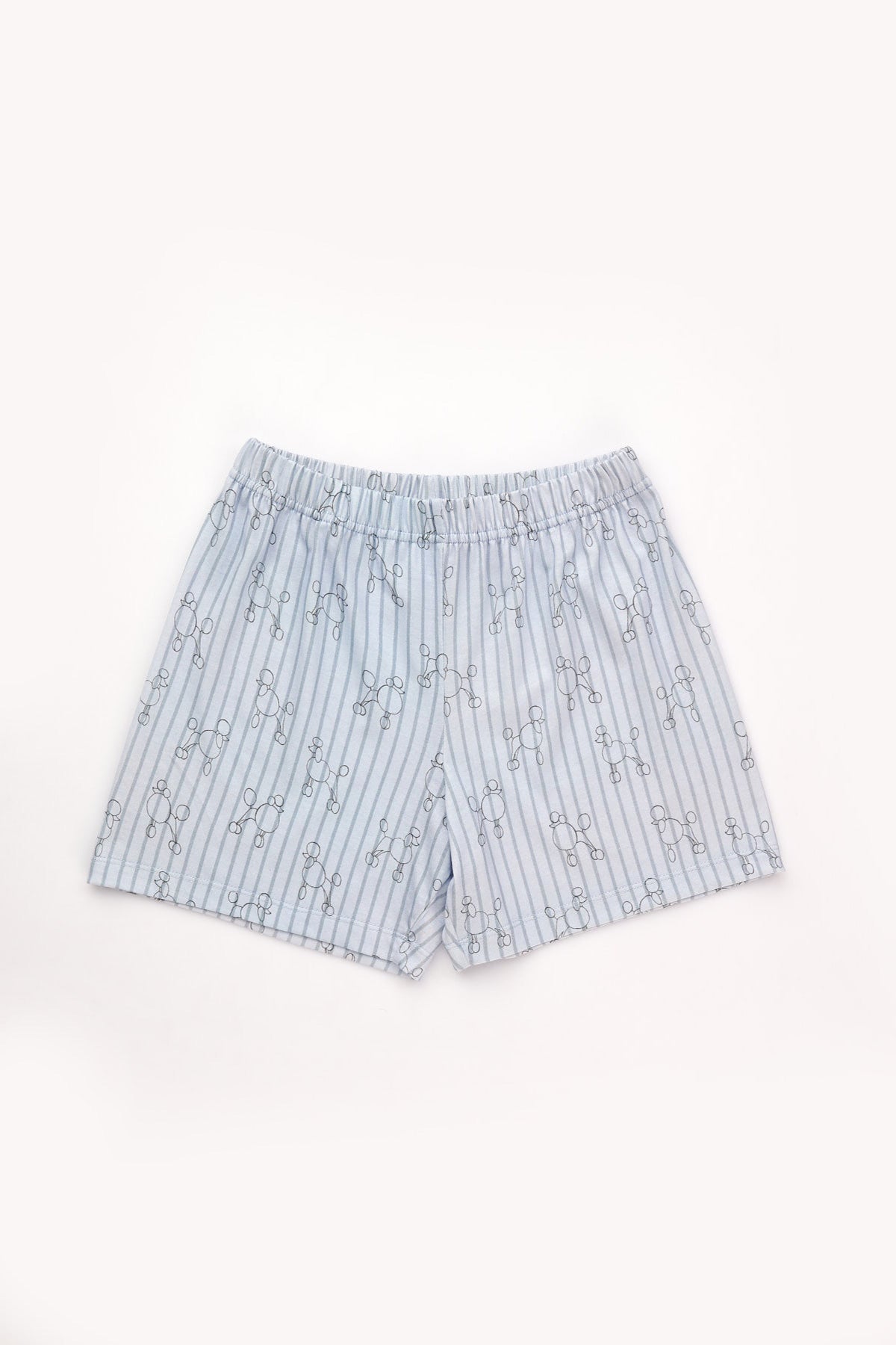 Mavi Kız Çocuk Köpekli Gömlek Şort Takımı