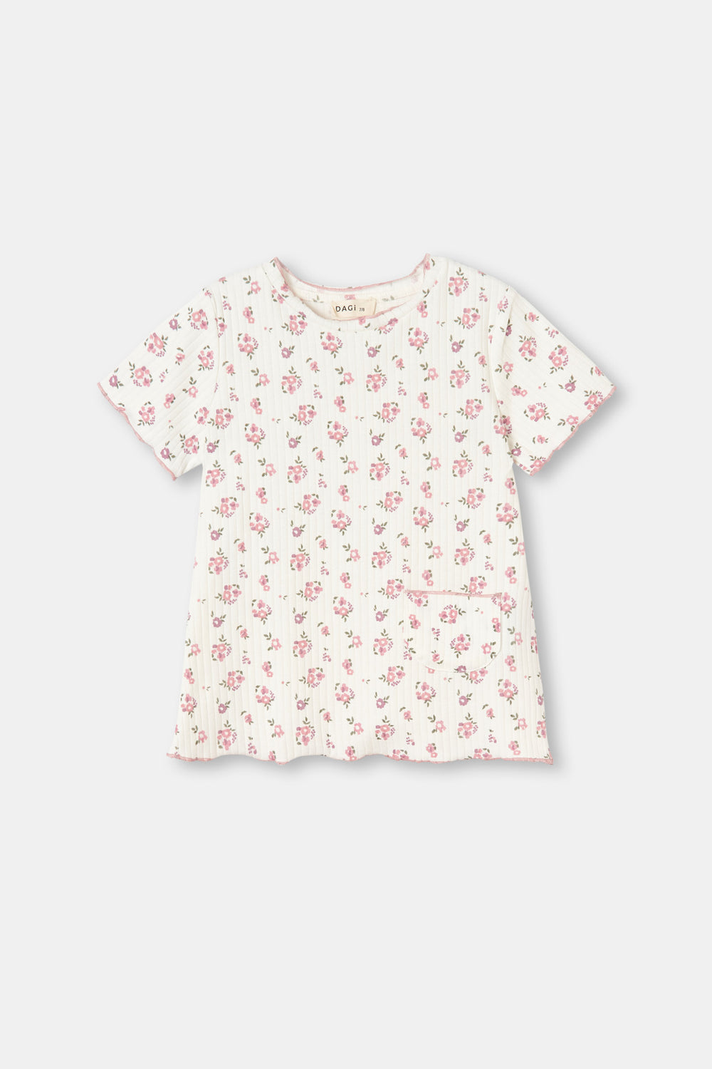 Ekru Sıfır Yaka Çiçekli Şort Takım