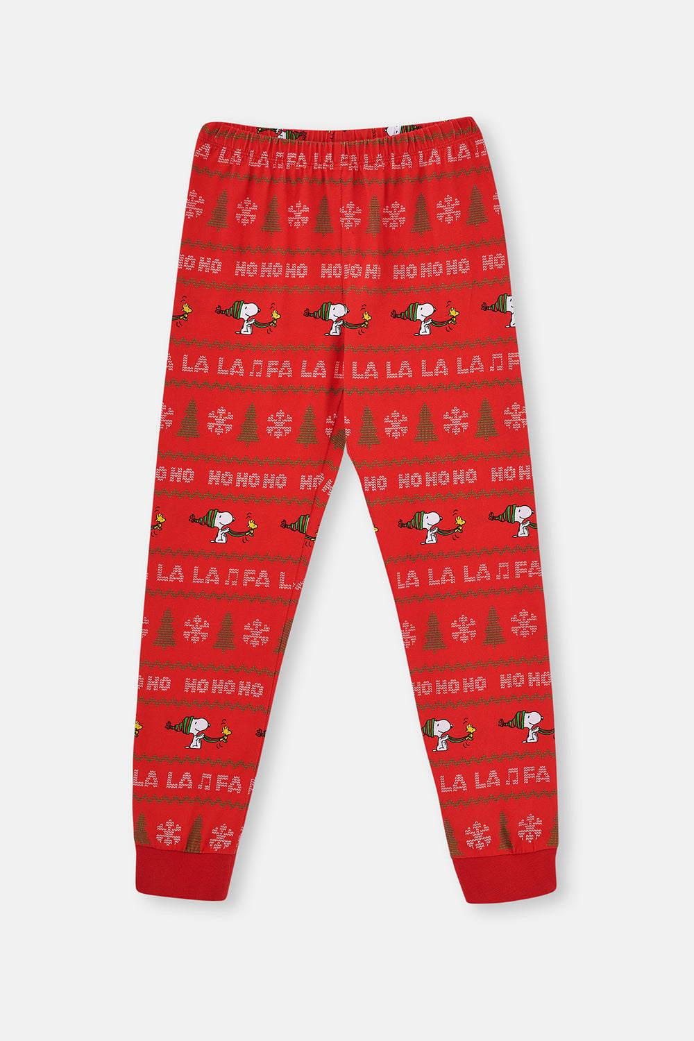 Kırmızı Kız Çocuk Snoopy Baskılı Lisanslı Pamuk Pijama Takımı