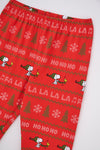 Kırmızı Kız Çocuk Snoopy Baskılı Lisanslı Pamuk Pijama Takımı