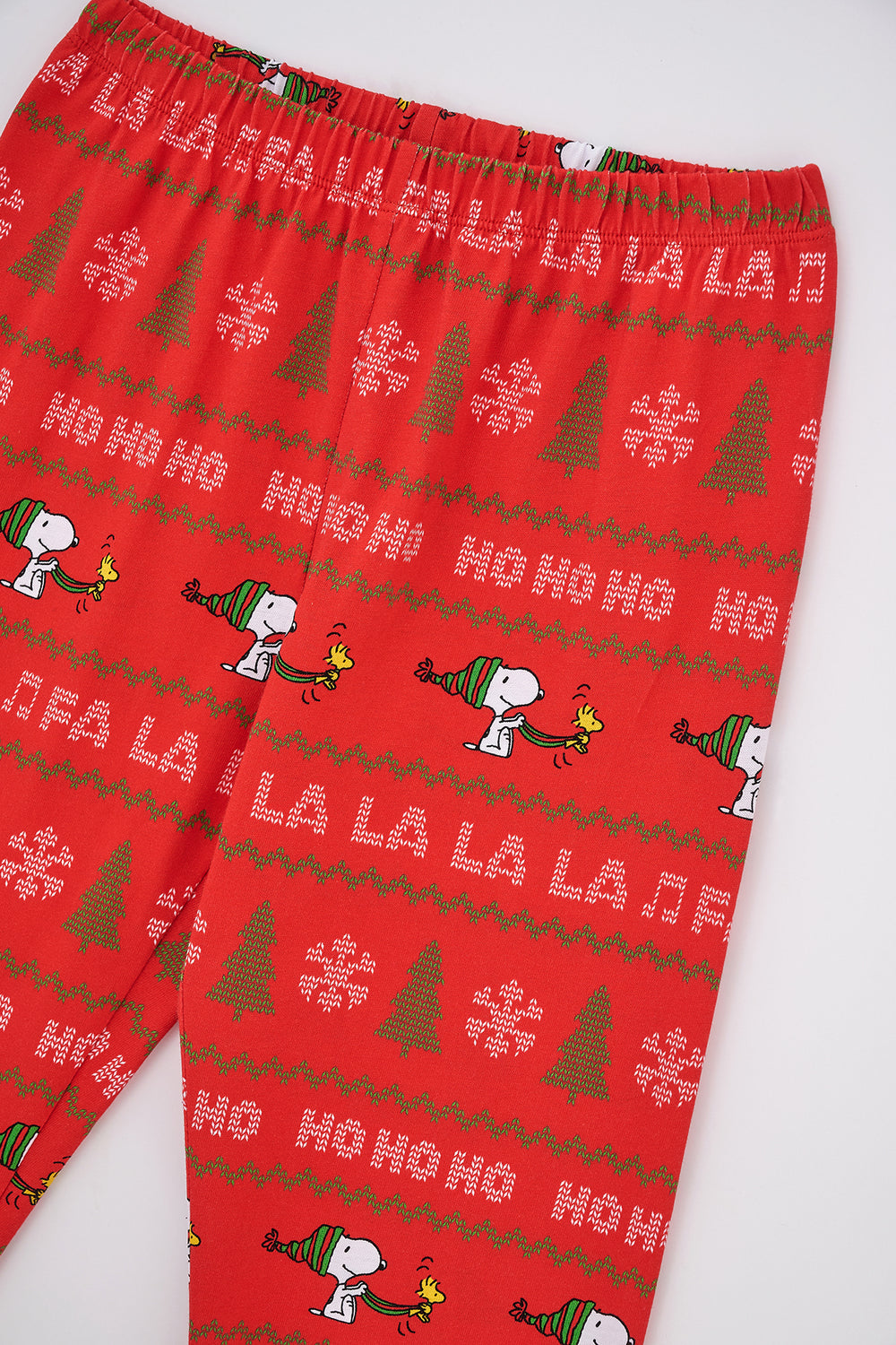 Kırmızı Kız Çocuk Snoopy Baskılı Lisanslı Pamuk Pijama Takımı