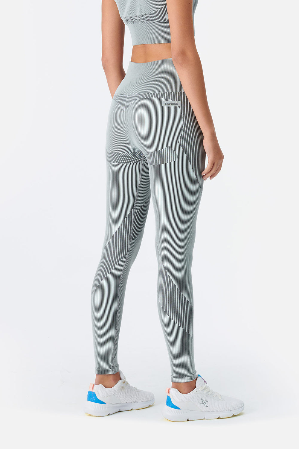 Beyaz Dagi Active Seamless Çizgili Kadın Spor Tayt